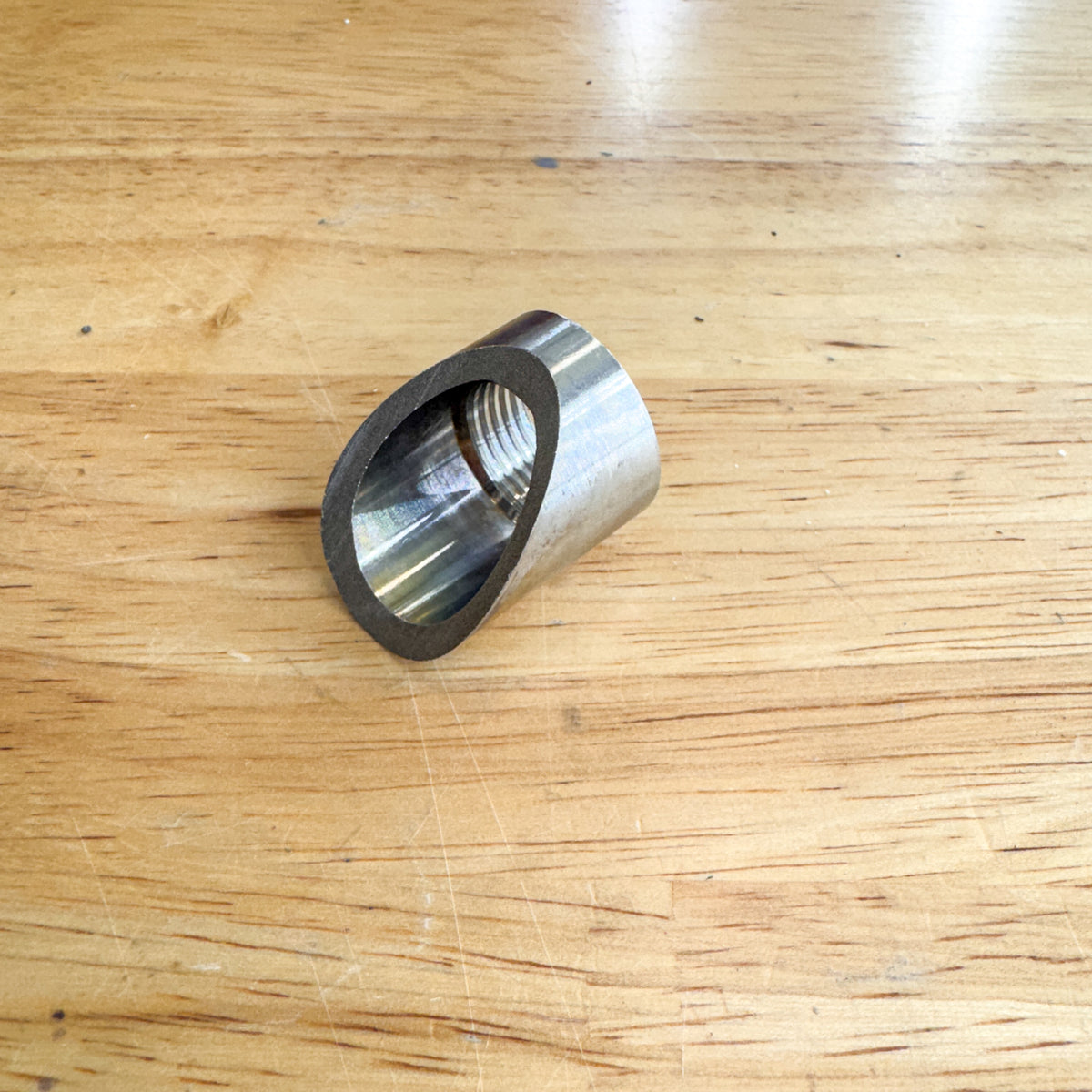Stainless Steel O2 Sensor Weld Bung 45° Cut M18x1.5, photo 7 of 7
