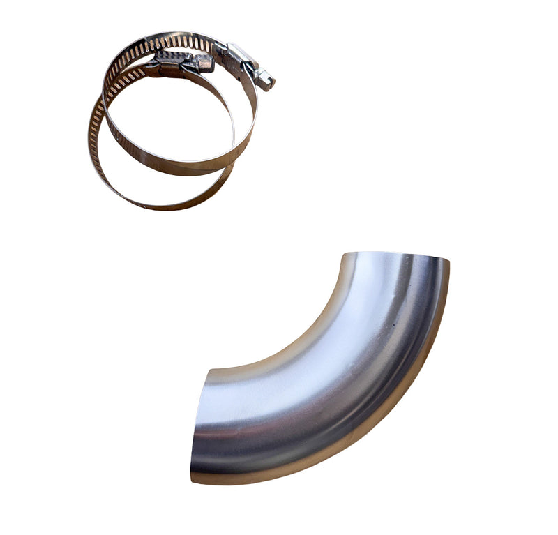5" / 45 Degree Curved Stainless Steel Heat Shields