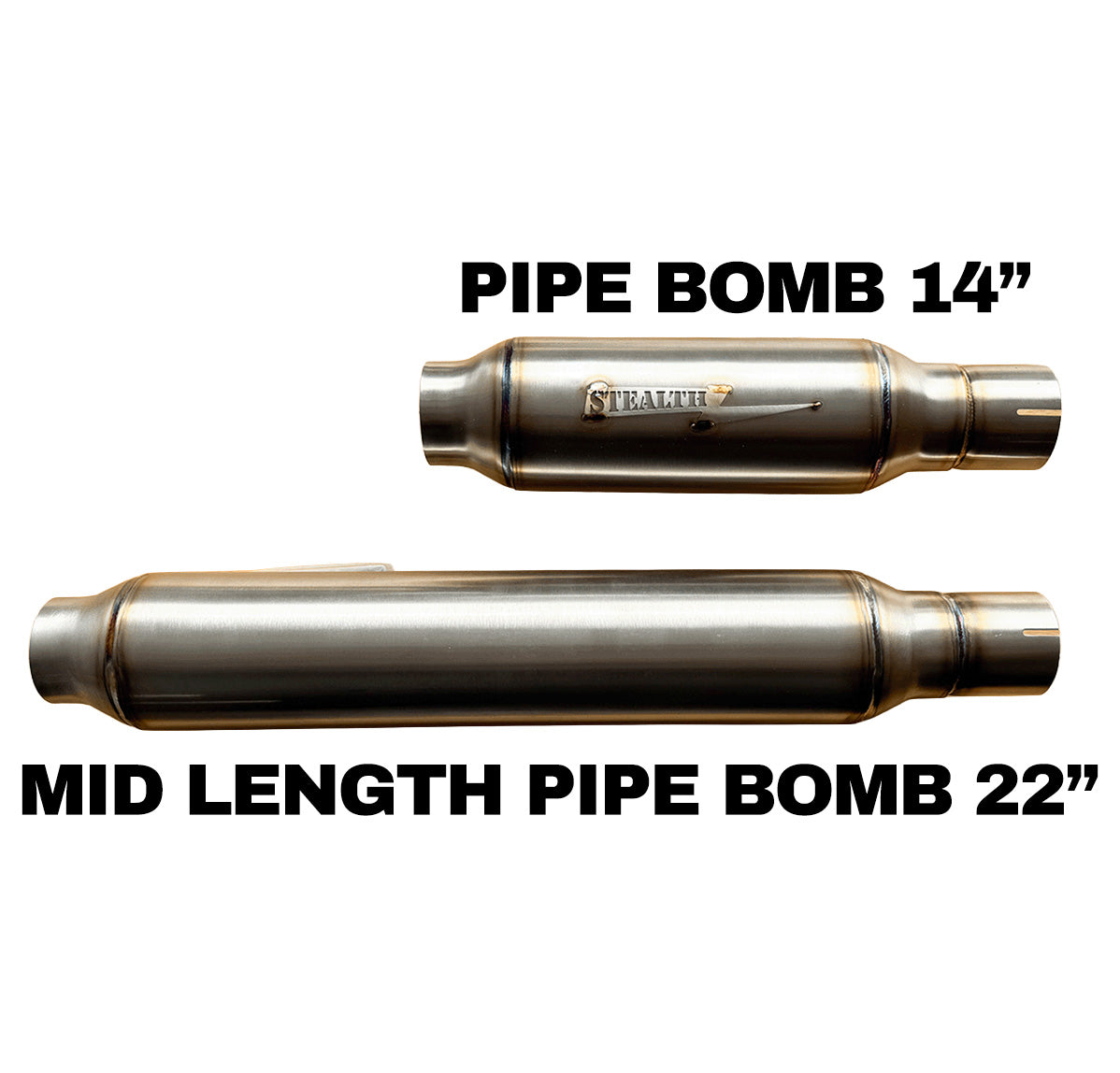 Pipe Bomb Mid Length 2.25" Slip On Muffler, photo 2 of 10