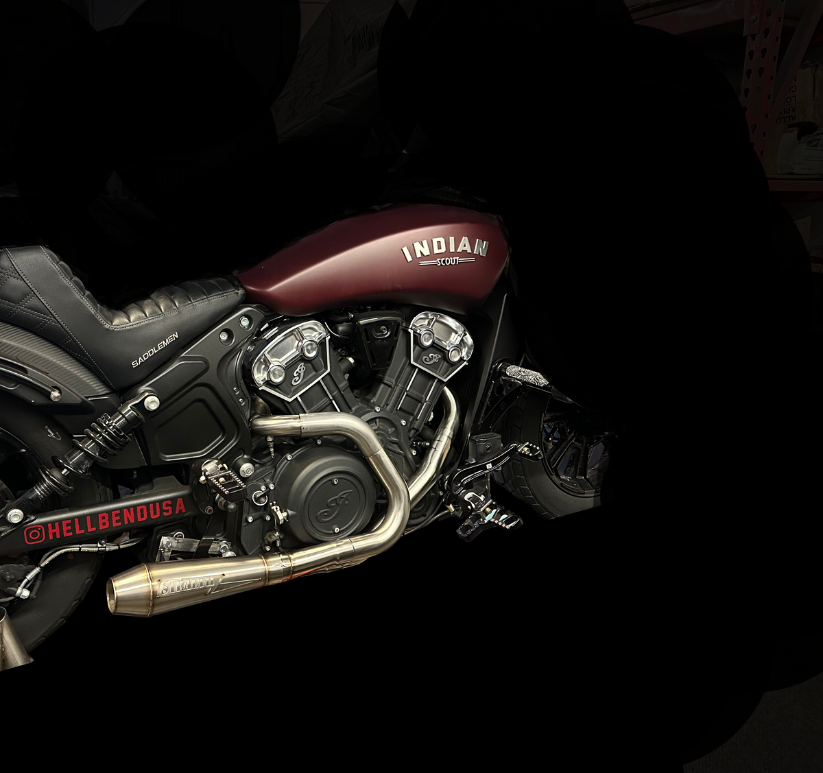 2015–2025 Indian Scout fitted with Stealth Pipes exhaust system – American-made performance upgrade, photo 9 of 21