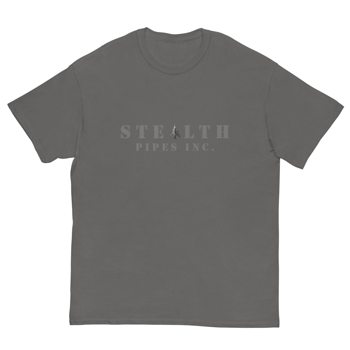 Stealth Pipes A-117 T-shirt in grey – short sleeve cotton tee with logo print, photo 2 of 4