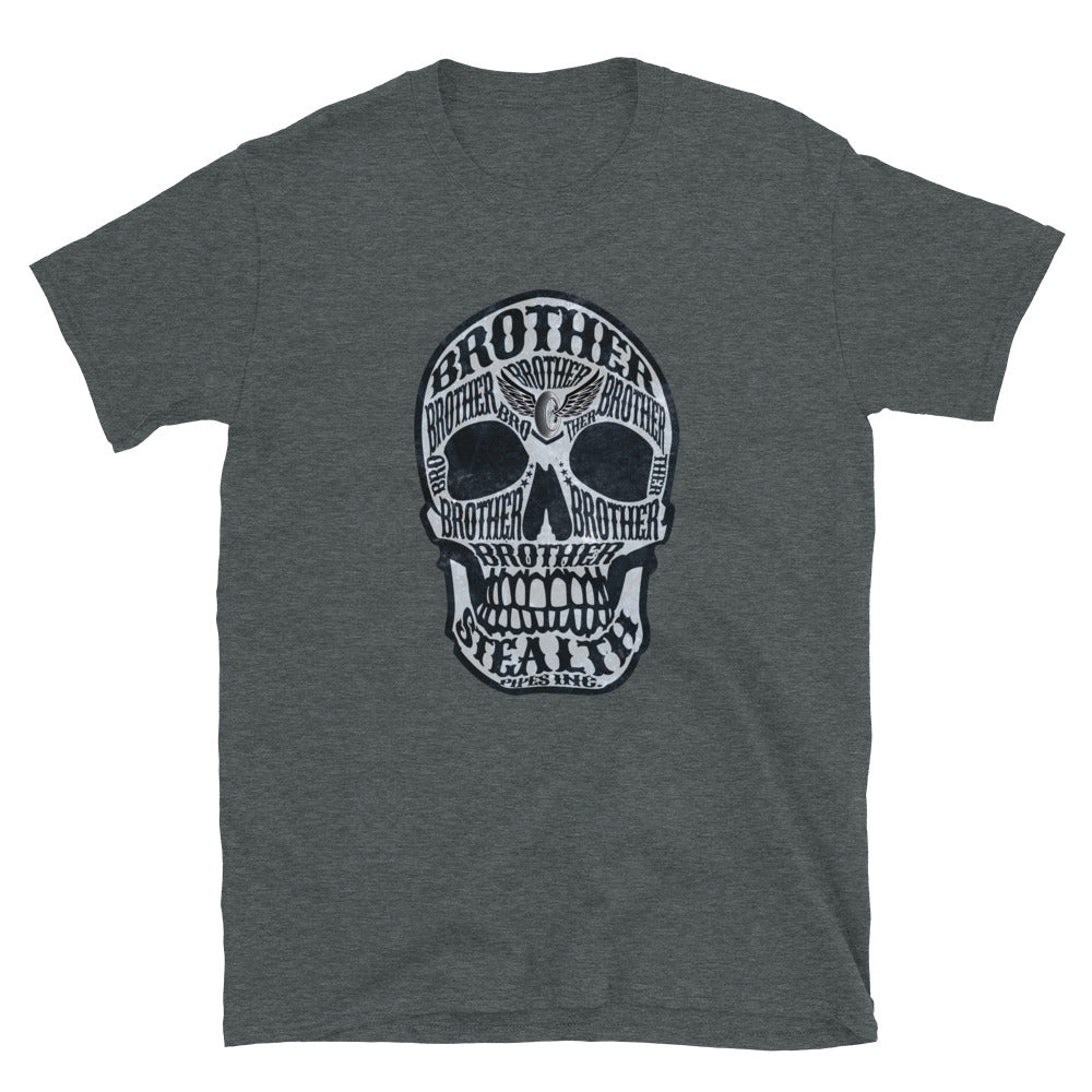 Stealth Brotherrrrr T-shirt in grey – skull design with Stealth branding, photo 3 of 3