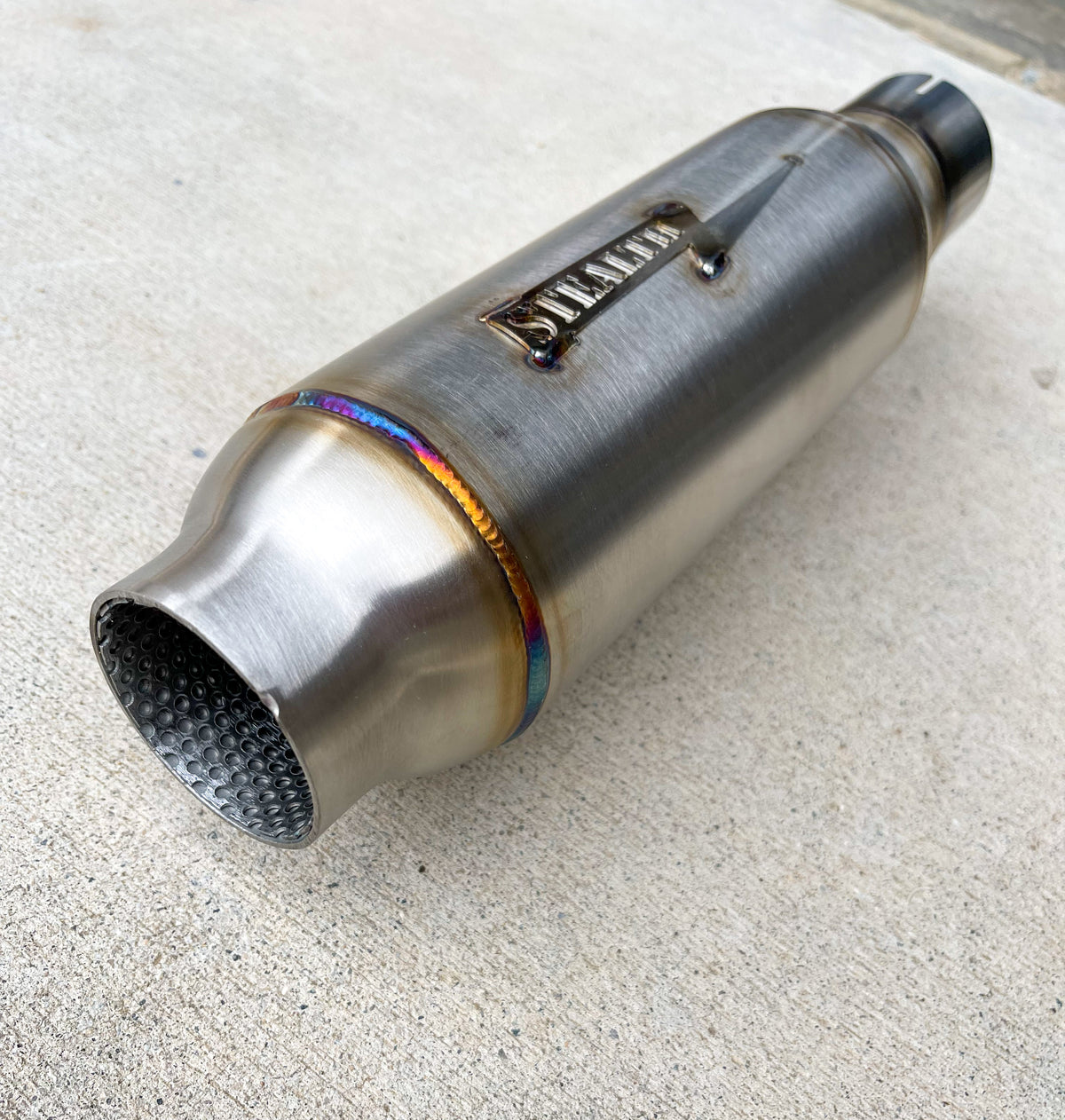 Stealth Pipes Pipe Bomb Muffler – stainless modular muffler with cone-style outlet, photo 5 of 9