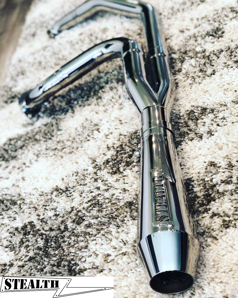 Stealth Pipes Short Bagger exhaust system – stainless steel headers and muffler for 1996–2016 Harley touring models, photo 10 of 18