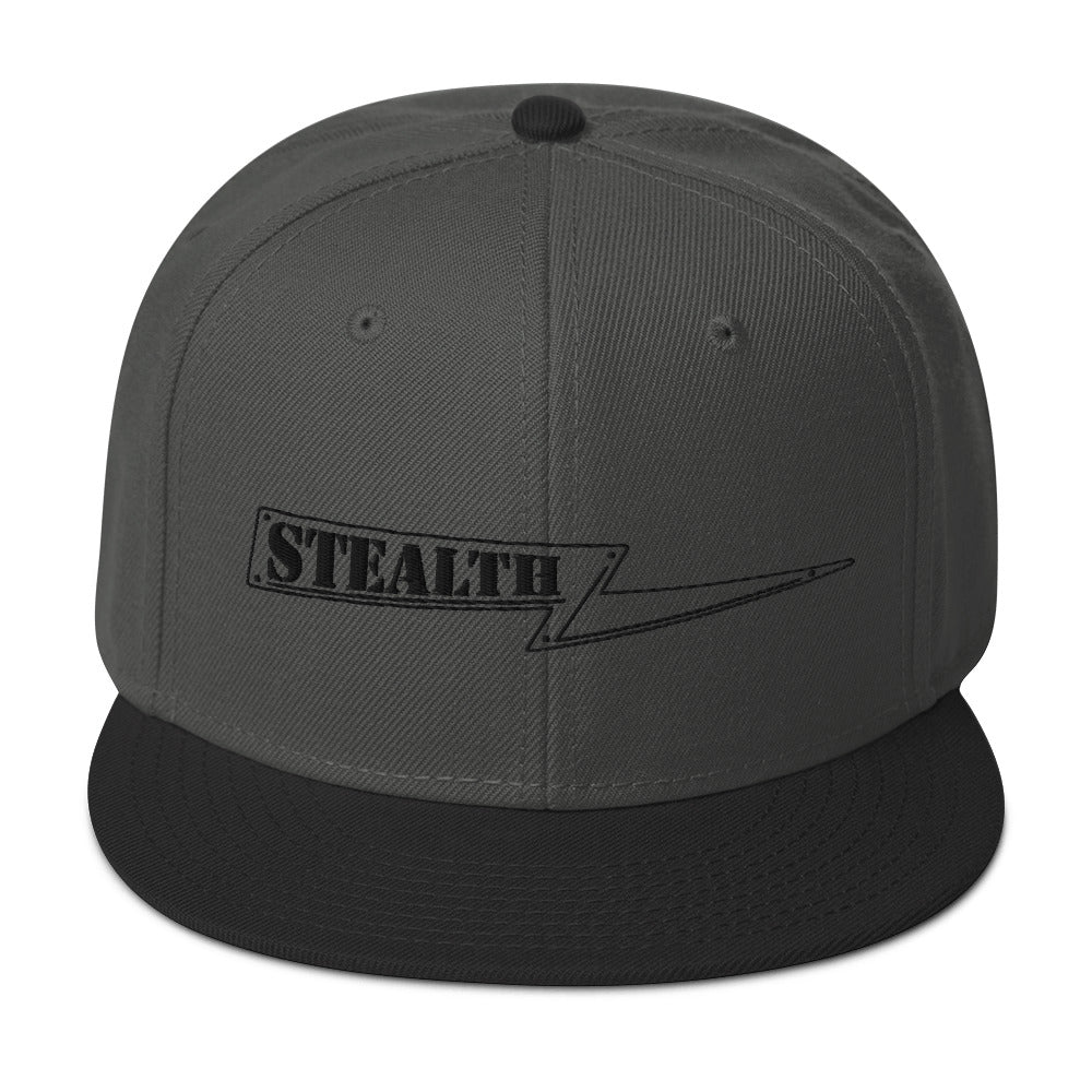 Olive Stealth Pipes snapback hat with flat visor and embroidered logo, photo 6 of 7