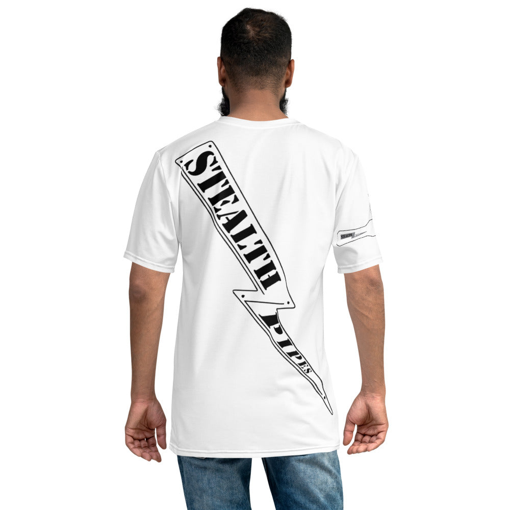 Stealth Rider T-shirt in white with large diagonal Stealth logo across the back, photo 2 of 4
